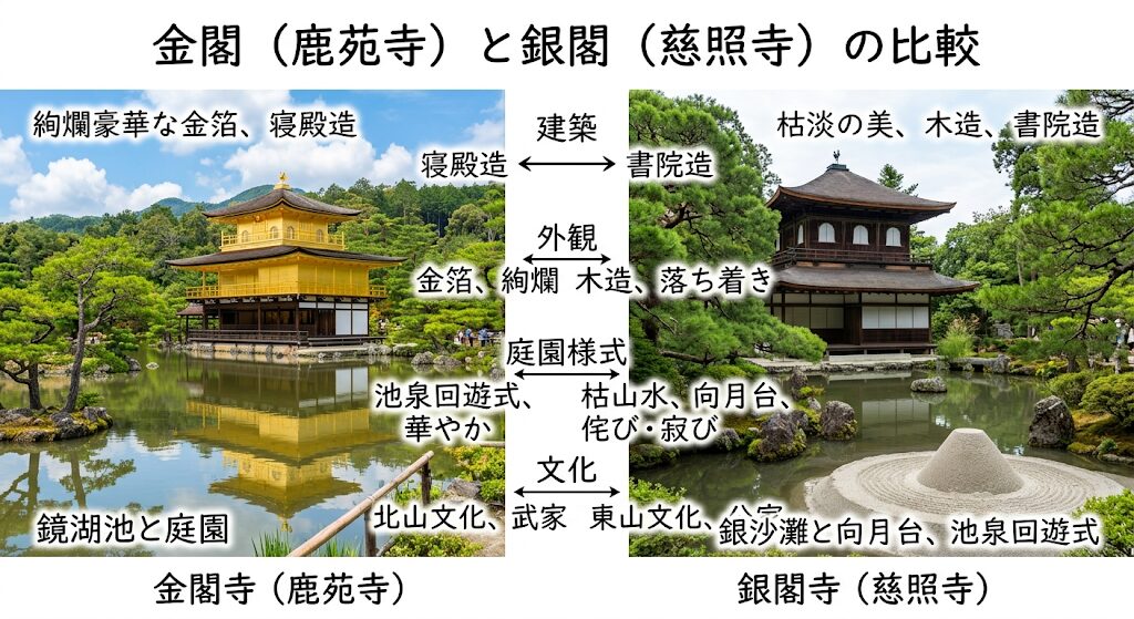金閣と銀閣